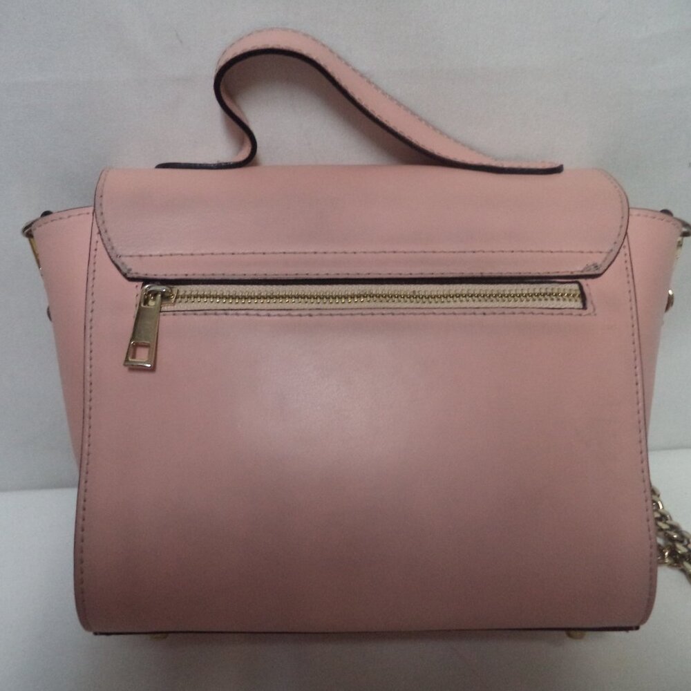 Jacky & Celine J&C pink Leather satchel tote bag purse Back Pocket Italy - Picture 7 of 16